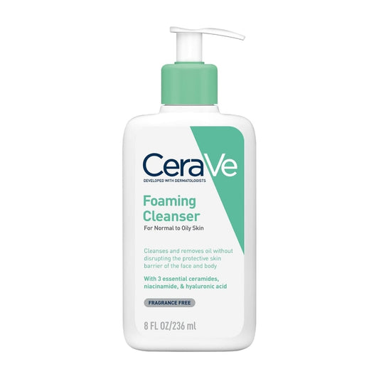 CeraVe Foaming Cleanser | Face and Body Wash for Normal to Oily Skin with Hyaluronic Acid 237ML