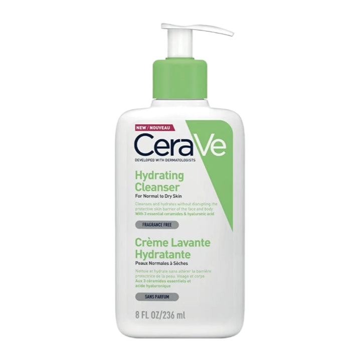 CeraVe Hydrating Facial Cleanser | Moisturizing Non-Foaming Face Wash with Hyaluronic Acid, Ceramides and Glycerin 237ML